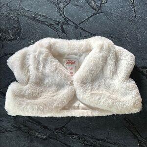 Cat & Jack White Faux Fur Vest